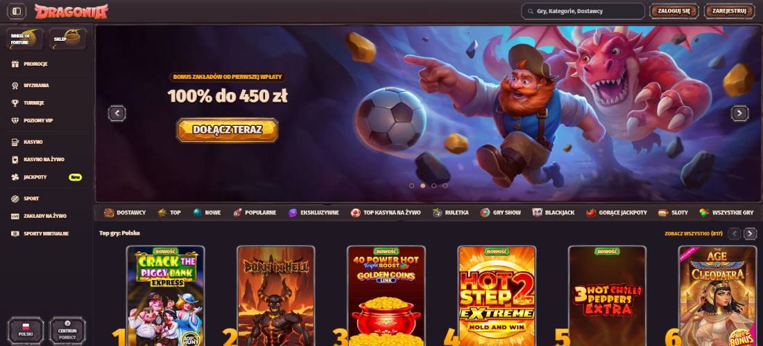 Strona główna Dragonia — nowe kasyno online z grami typu crash i szybkim interfejsem